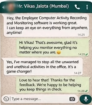WhatsApp testimonial screenshot from a RED ALERT customer — 1 of 6