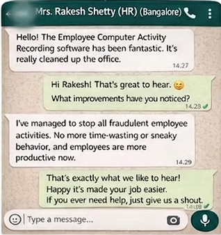 WhatsApp testimonial screenshot from a RED ALERT customer — 2 of 6