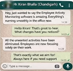 WhatsApp testimonial screenshot from a RED ALERT customer — 4 of 6