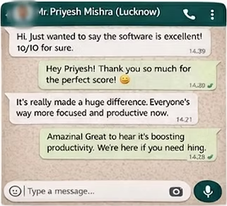 WhatsApp testimonial screenshot from a RED ALERT customer — 5 of 6