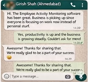 WhatsApp testimonial screenshot from a RED ALERT customer — 6 of 6